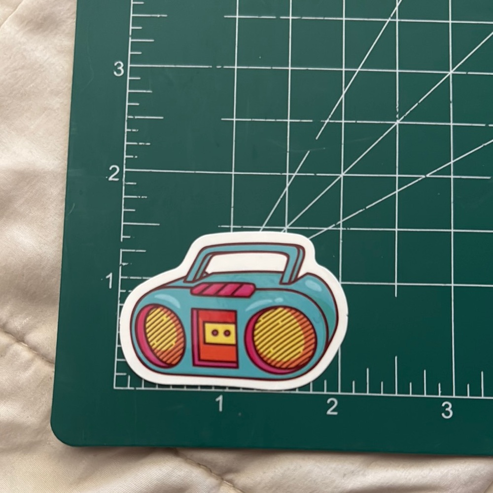 Retro Boombox Waterproof Sticker